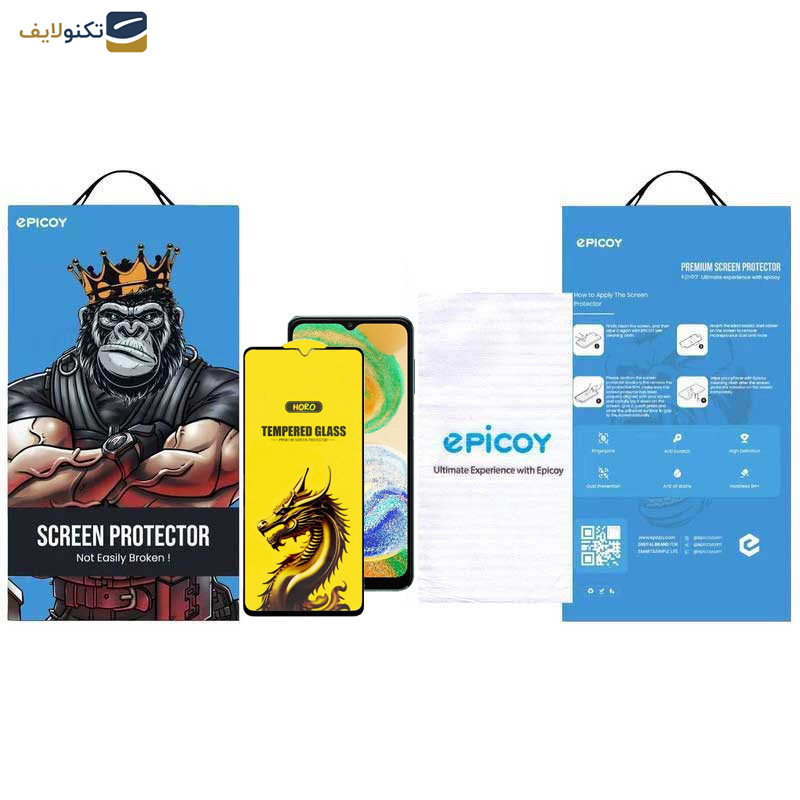 گلس گوشی سامسونگ Galaxy A04 4G-A04s 4G -A04e 4G-F04 4G-M02s 4G اپیکوی مدل Golden Dragon - Epicoy Golden Dragon Glass Screen Protector For Samsung Galaxy A04 4G-A04s 4G -A04e 4G-F04 4G-M02s 4G