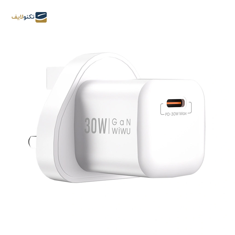 شارژر دیواری 3 پین ویوو مدل Wi-U006 توان 30 وات - WiWU Wi-U006 Wall Charger with 30W PD Fast Charging Type-C