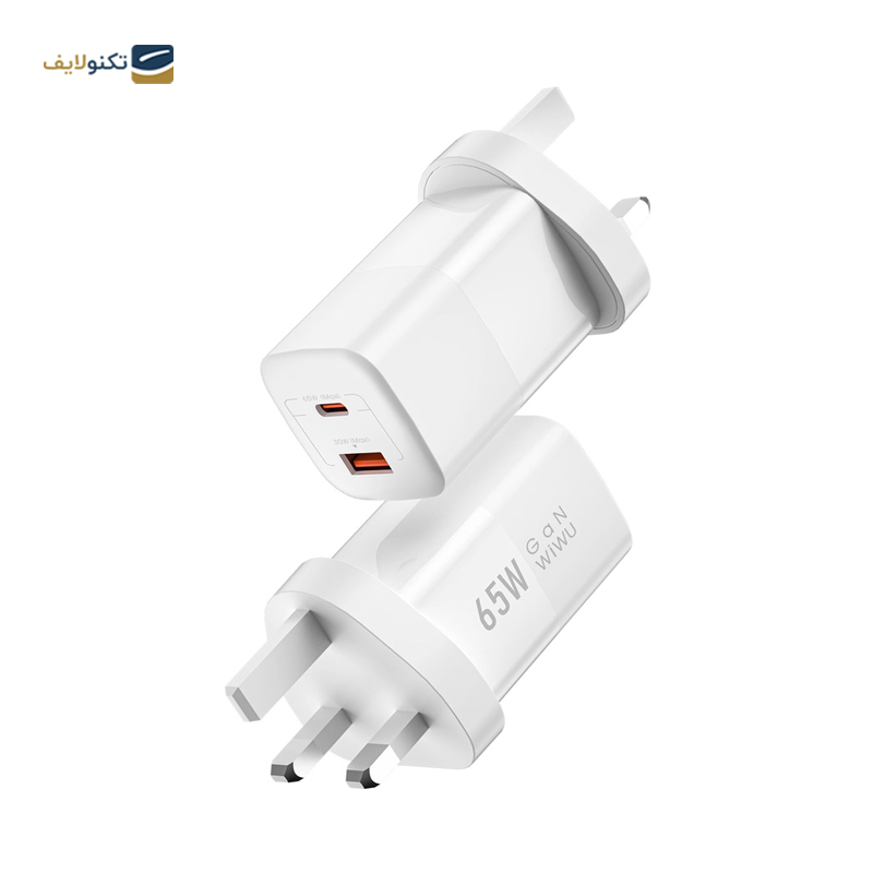 شارژر دیواری 3 پین ویوو مدل Wi-U012 توان 65 وات - WiWU 2023 Wi-U012 New arrive 65W USB Type C Super GaN Wall Charger Fast Charger