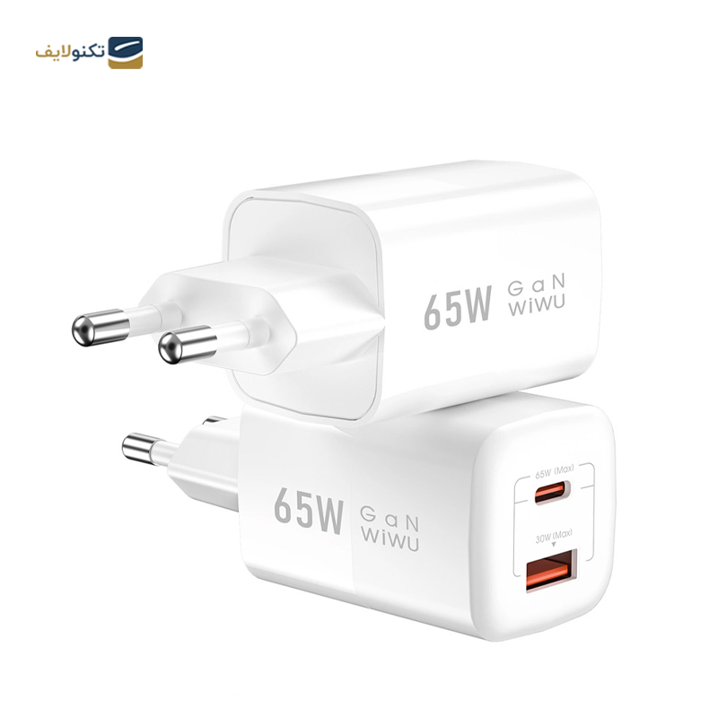 شارژر دیواری ویوو مدل Wi-U012 توان 65 وات - WiWU 2023 Wi-U012 New arrive 65W USB Type C Super GaN Wall Charger Fast Charger