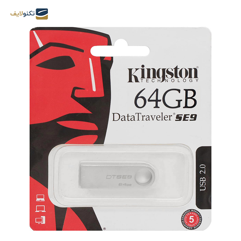 فلش مموری کینگستون مدل DataTraveler SE9 ظرفیت 64 گیگابایت - Kingston DataTraveler SE9 64GB USB 2.0 Pen Drive