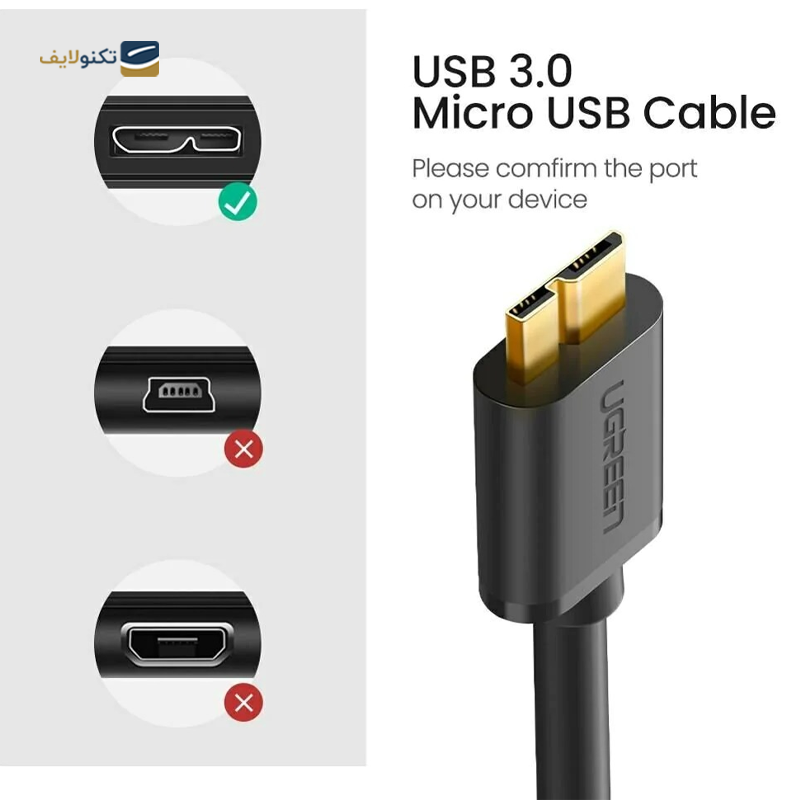 کابل MicroUSB یوگرین مدل US130 10841 طول 1 متر - 