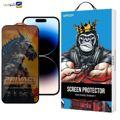 محافظ صفحه نمایش حریم شخصی گوشی اپل iPhone 14 Pro اپیکوی مدل Knight Privacy - Epicoy Knight Privacy Glass Screen Protector For Apple iPhone 14 Pro