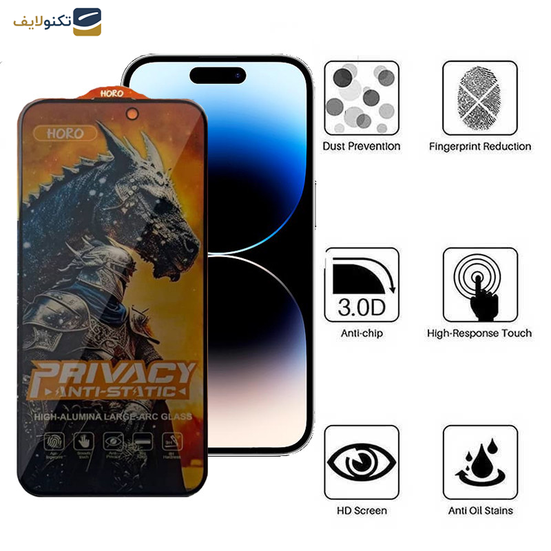 محافظ صفحه نمایش حریم شخصی گوشی اپل iPhone 14 Pro اپیکوی مدل Knight Privacy - Epicoy Knight Privacy Glass Screen Protector For Apple iPhone 14 Pro