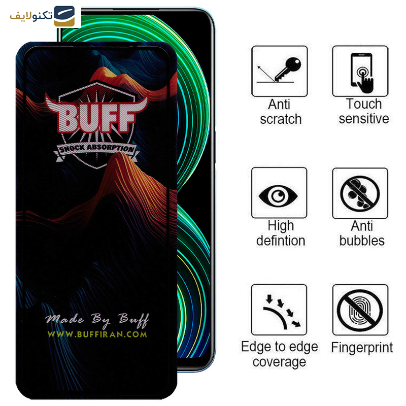 گلس گوشی ریلمی 8 Narzo 20 Pro بوف مدل Mountain - Buff Mountain Glass Screen Protector For Realme 8 5G-7 5G-6s-6-X7 Pro 5G-Narzo 30 4G-5G -Narzo 20 Pro