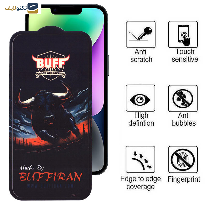 گلس گوشی اپل iPhone 13-13 Pro-14 بوف مدل BullRun Crystal Pro-G - Buff BullRun Crystal Pro-G Screen Protector For Apple iPhone 13- iPhone 13 Pro- iPhone 14