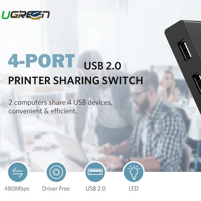 هاب سوئیچ USB یوگرین 4 پورت US216 مدل 30767 - UGREEN US216-30767 4 Port HUB Switch