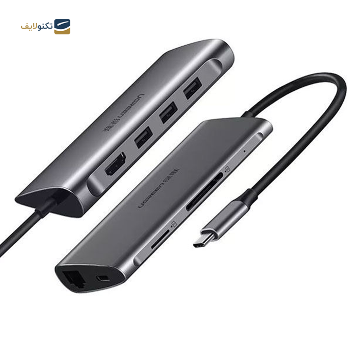 هاب USB-C یوگرین 8 پورت CM121 مدل 50538 - UGREEN CM121-50538 8 Port USB-C Hub