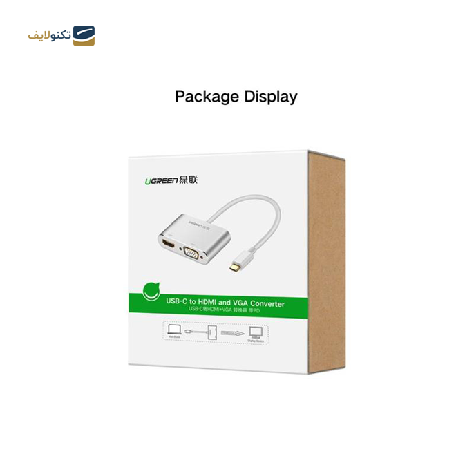 هاب USB-C یوگرین 2 پورت CM162 مدل 50505 - UGREEN CM162-50505 2 Port USB-C Hub