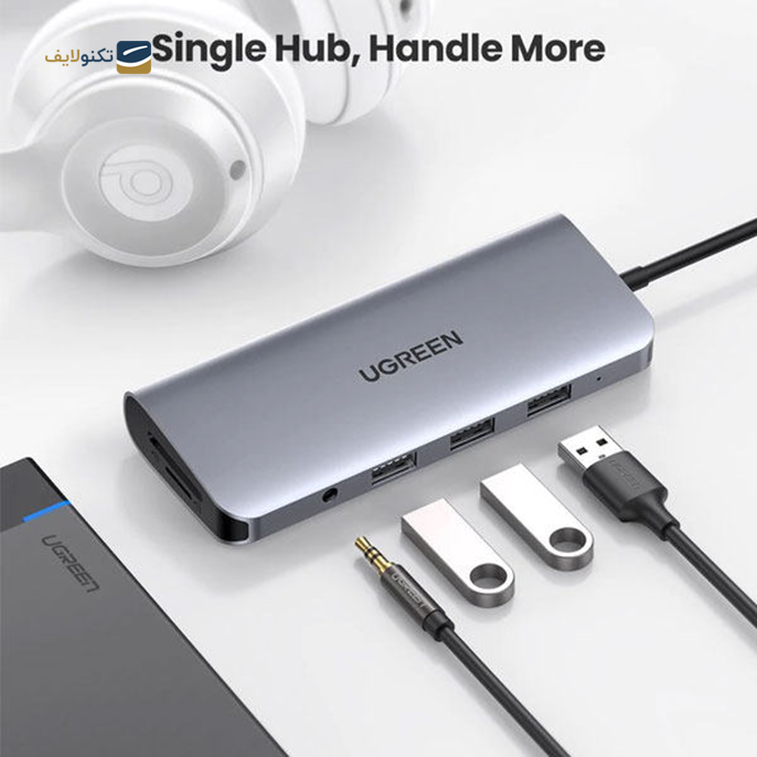 هاب USB-C یوگرین 10 پورت مدل 80133 - UGREEN CM179-80133 10 Port USB-C Hub