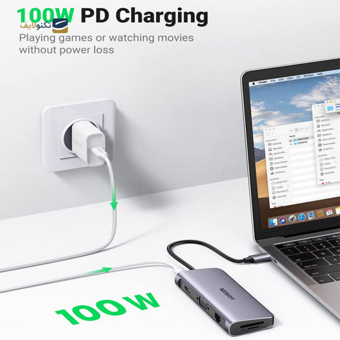 هاب USB-C یوگرین 10 پورت مدل 80133 - UGREEN CM179-80133 10 Port USB-C Hub