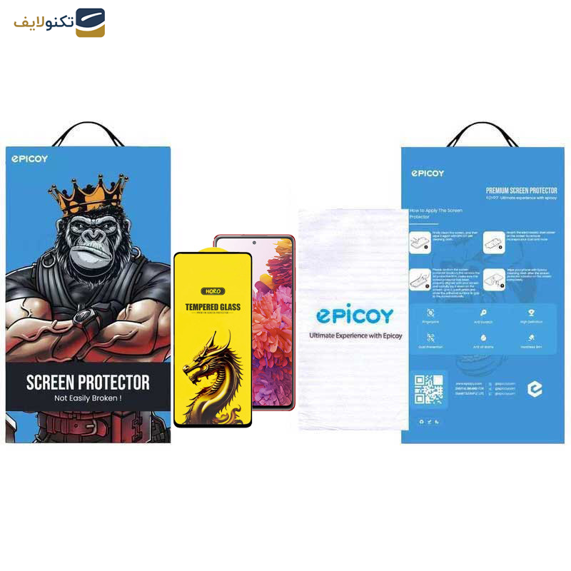گلس گوشی سامسونگ Galaxy S20 FE 5G-4G-M31s 4G اپیکوی مدل Golden Dragon - Epicoy Golden Dragon Glass Screen Protector For Samsung Galaxy S20 FE 5G-4G-M31s 4G