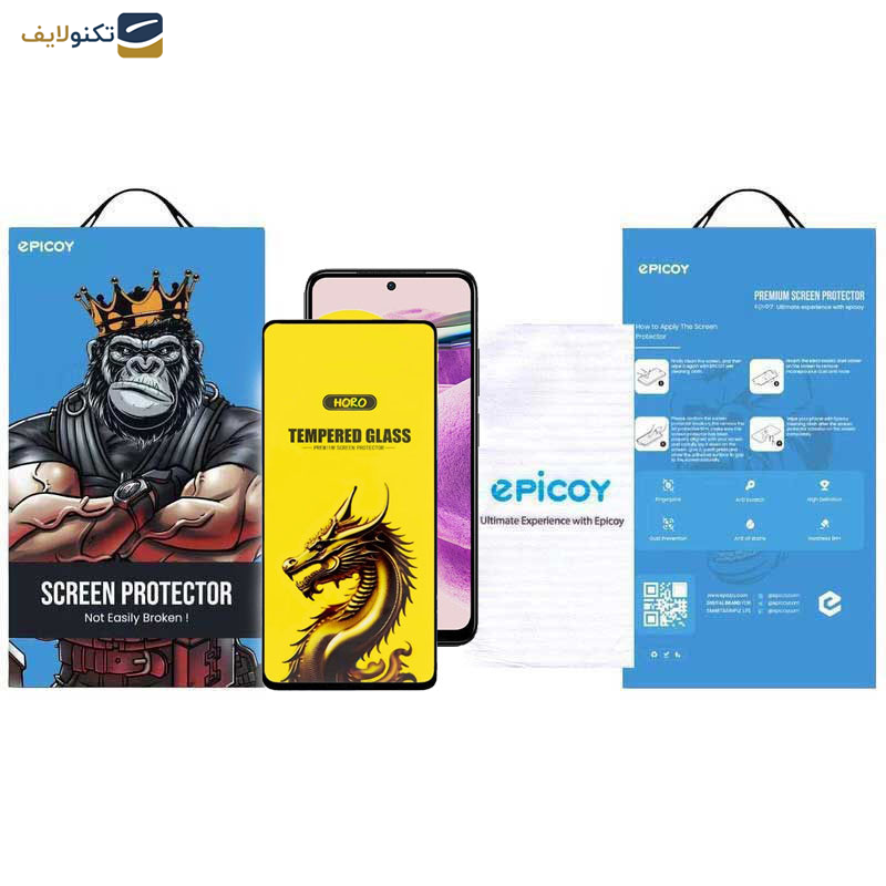 گلس گوشی شیائومی Redmi Note 12S 4G- Note 11S 4G- Note 10S 4G - Note 11 SE 4G (India) اپیکوی مدل Golden Dragon  - Epicoy Golden Dragon Screen Protector For Xiaomi Redmi Note 12S 4G- Note 11S 4G- Note 10S 4G - Note 11 SE 4G India