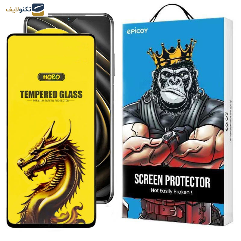 گلس گوشی شیائومی Poco M3 - M2 Reloaded - M2 4G اپیکوی مدل Golden Dragon  - Epicoy Golden Dragon Screen Protector For Xiaomi Poco M3- Poco M2 Reloaded- Poco M2 4G
