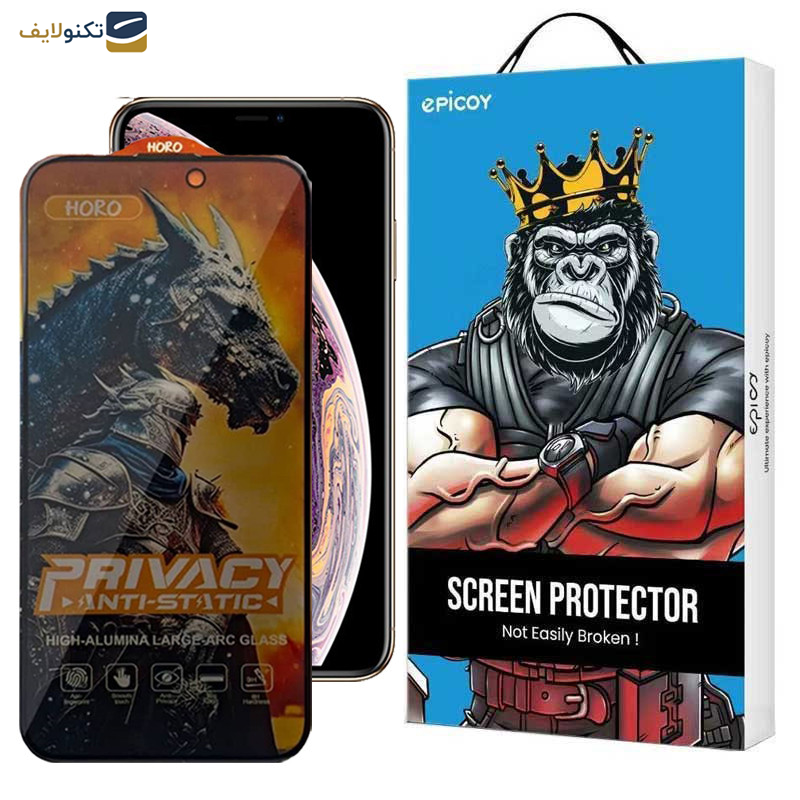 گلس حریم شخصی گوشی اپل iPhone 11 Pro- X- XS اپیکوی مدل Knight Privacy - Epicoy Knight Privacy Glass Screen Protector For Apple iPhone 11 Pro-Xs-X