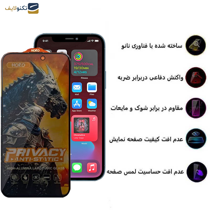 گلس حریم شخصی گوشی اپل iPhone 12- 12 Pro اپیکوی مدل Knight Privacy - Epicoy Knight Privacy Glass Screen Protector For Apple iPhone 12 Pro-12
