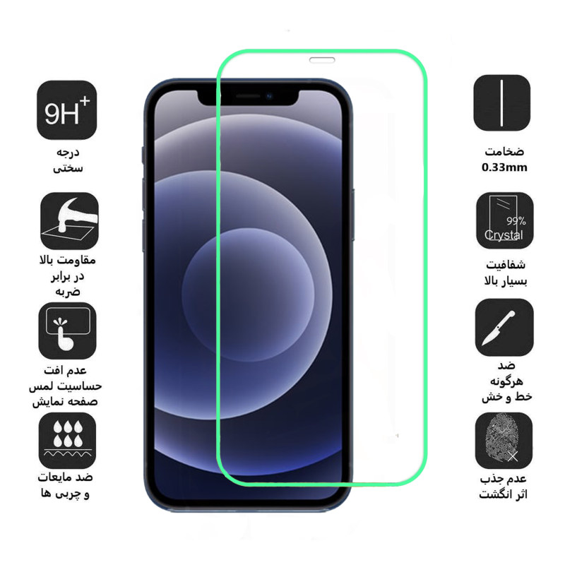 گلس گوشی اپل Iphone 12 Mini بوف مدل Neon - Buff Neon Iphone 12 Mini Screen Protector