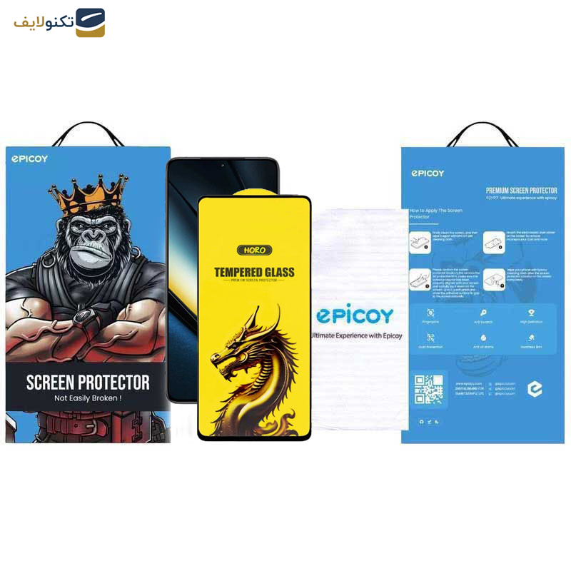 گلس گوشی شیائومی Redmi Note 12 Turbo- Note 12 Pro 5G- Note 12 Explorer- Note 12 Discovery- Note 12 Pro Speed اپیکوی مدل Golden Dragon - Epicoy Golden Dragon Screen Protector For Redmi Note 12 Turbo- Note 12 Pro 5G- Note 12 Explorer- Note 12 Discovery- Note 12 Pro Speed