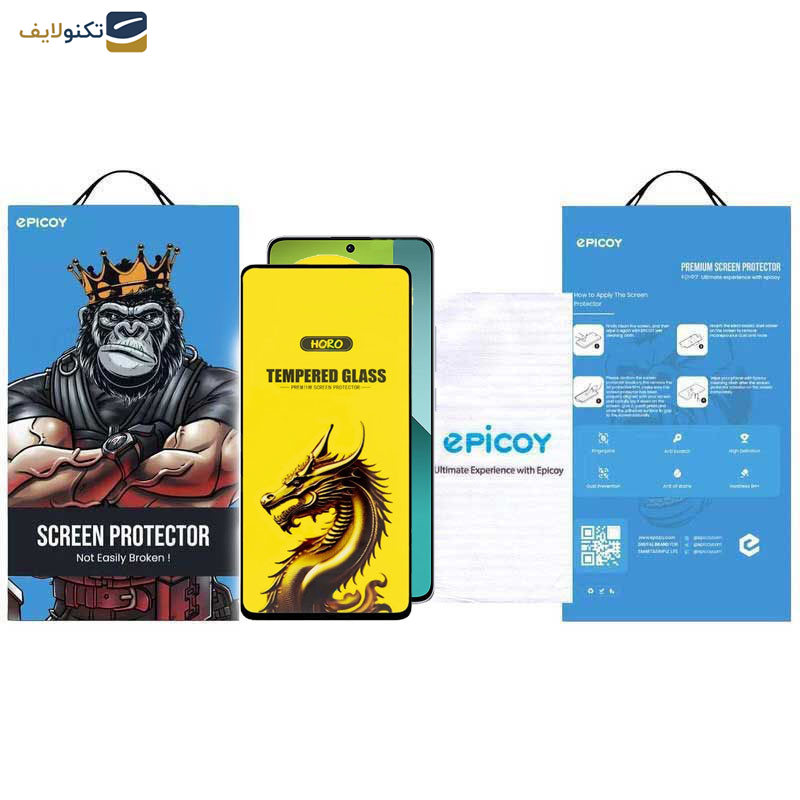 گلس گوشی شیائومی Redmi Note 13 Pro 4G-5G - Note 13 4G-5G - Note 13R Pro 5G اپیکوی مدل Golden Dragon - Epicoy Golden Dragon Screen Protector For Xiaomi Redmi Note 13 Pro 4G-5G - Redmi Note 13 4G-5G - Redmi Note 13R Pro 5G