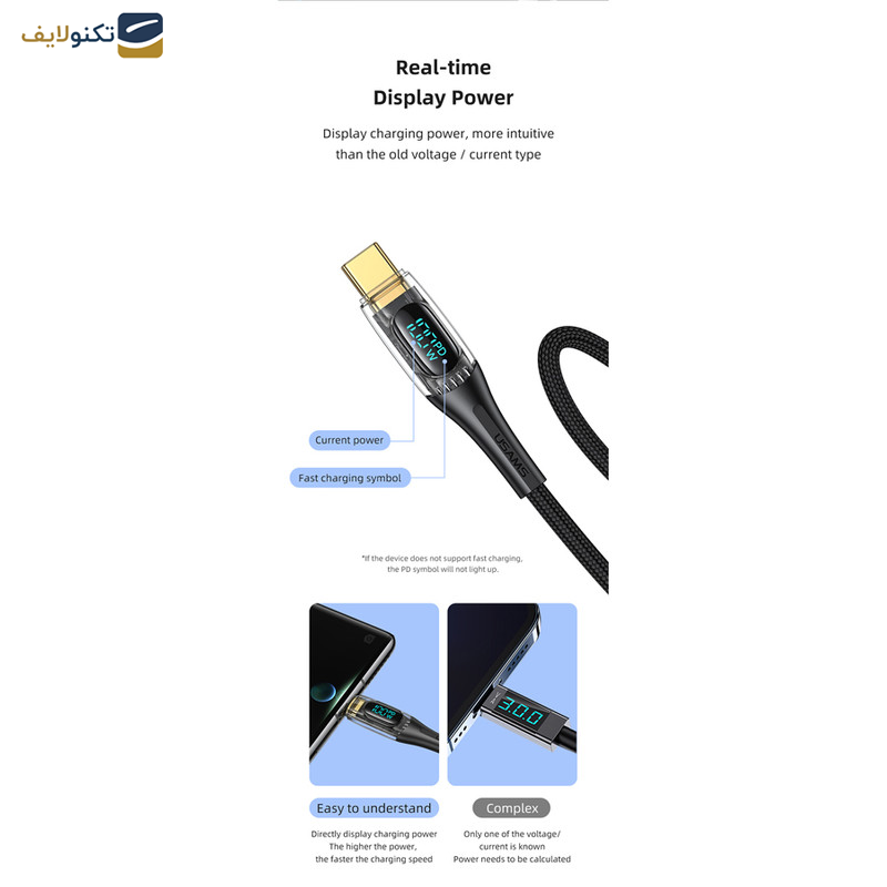 کابل دو سر تایپ سی یوسمز مدل Sj590 طول 1.2 متر - 