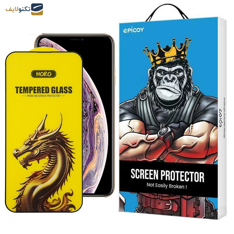گوشی اپل iPhone 11 Pro- XS - X اپیکوی مدل Golden Dragon  - Epicoy Golden Dragon Glass Screen Protector For Apple iPhone 11 Pro- XS- X