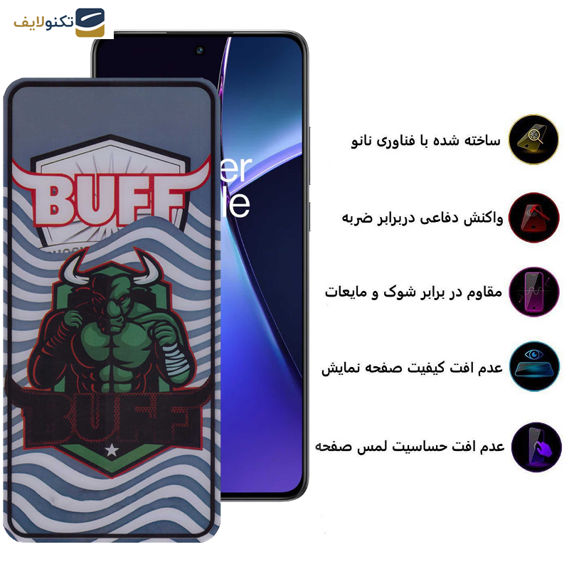 گلس گوشی وان پلاس Nord CE4-Nord CE3-10R-10T-Ace Pro-Ace بوف مدل Super Power-G - Buff Super Power-G Glass Screen Protector For OnePlus Nord CE4-Nord CE3-10R-10T-Ace Pro-Ace