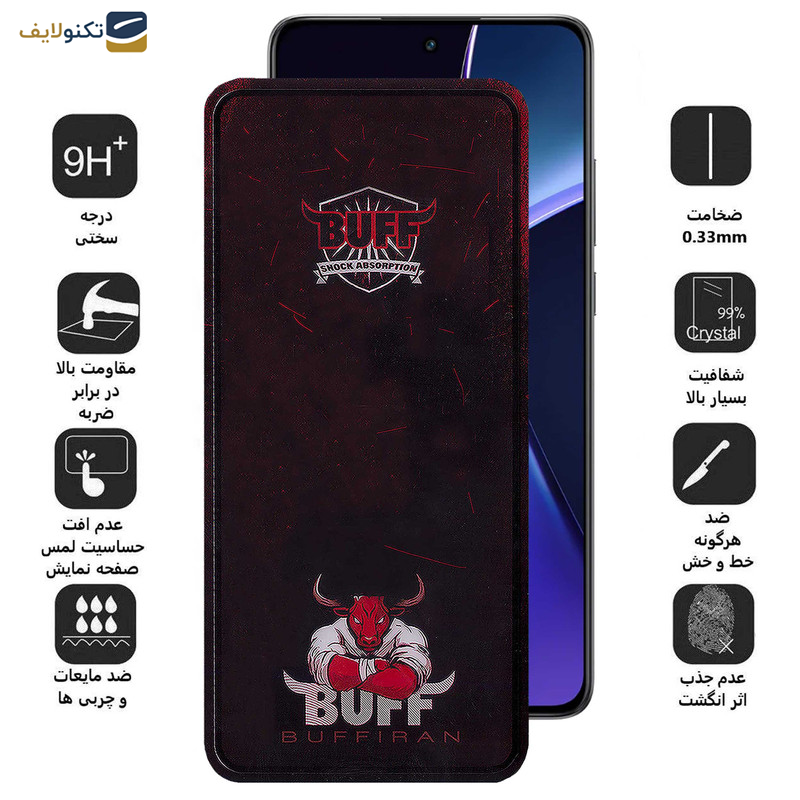 گلس گوشی وان پلاس Nord CE4-Nord CE3-10R-10T-Ace Pro-Ace بوف مدل Muscle-Bull - Buff Muscle-Bull Glass Screen Protector For OnePlus Nord CE4-Nord CE3-10R-10T-Ace Pro-Ace