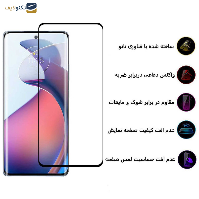 گلس گوشی موتورولا Edge 30 Fusion بوف مدل Full-Glue - Buff Full-Glue Glass Screen Protector For Motorola Edge 30 Fusion