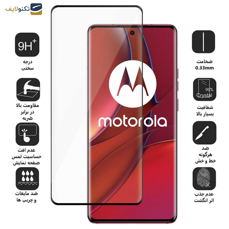 گلس گوشی  موتورولا Edge 40 - Edge 40 Neo بوف مدل Full-Glue-G - Buff Full-Glue-G Glass Screen Protector For Motorola Edge 40 - Edge 40 Neo