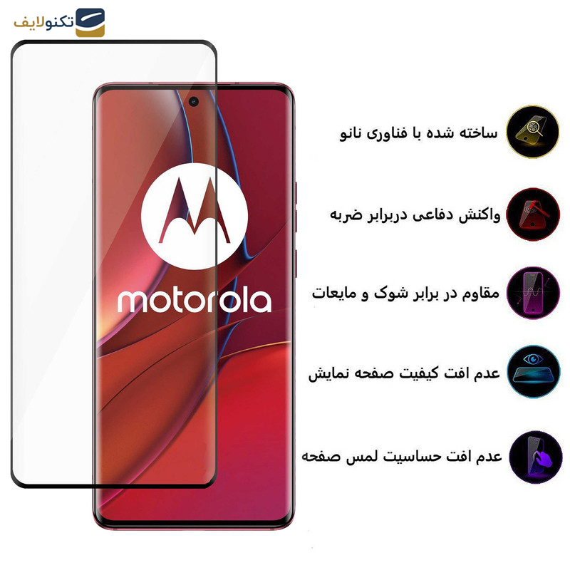 گلس گوشی  موتورولا Edge 40 - Edge 40 Neo بوف مدل Full-Glue-G - Buff Full-Glue-G Glass Screen Protector For Motorola Edge 40 - Edge 40 Neo