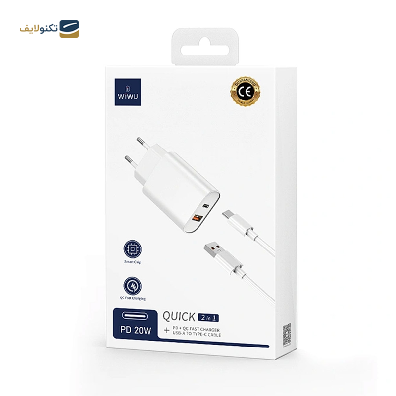شارژر دیواری ویوو مدل Wi-U002 توان 20 وات به همراه کابل USB-C - 