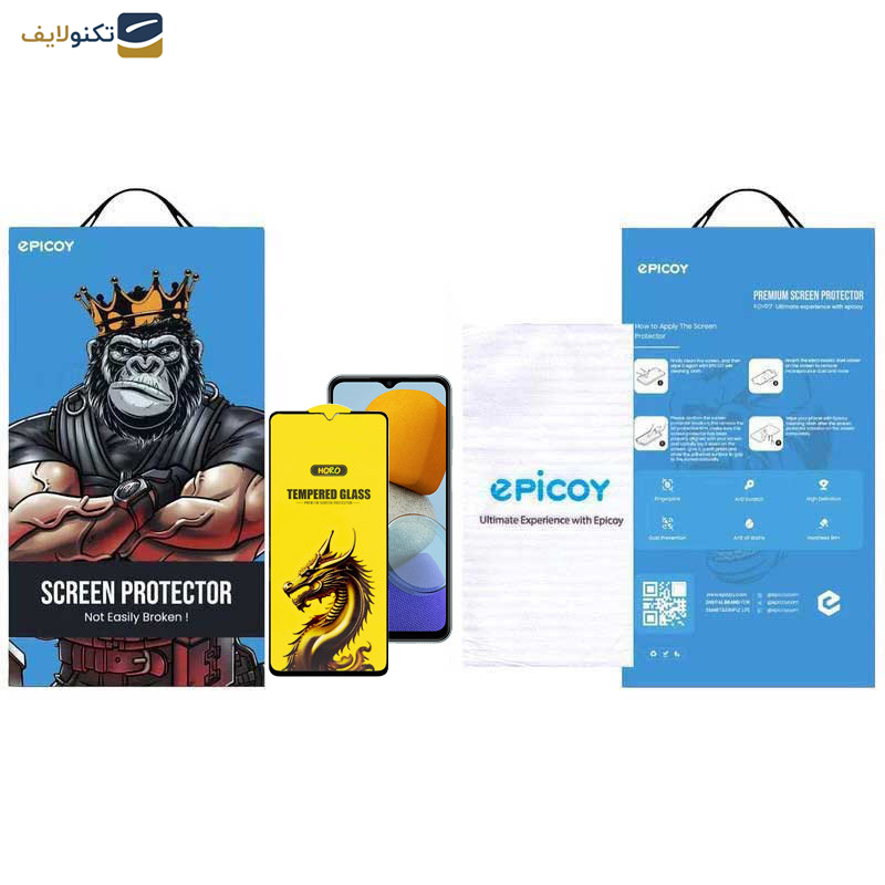 گلس گوشی سامسونگ Galaxy M23 4G- M14 5G- M13 5G- M13 4G (India) - A12 4G (India) اپیکوی مدل Golden Dragon - Epicoy Golden Dragon Glass Screen Protector For Samsung Galaxy M23 4G- M14 5G- M13 5G- M13 4G India - A12 4G India
