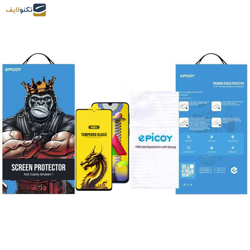 گلس گوشی سامسونگ Galaxy M31 4G- M21 2021 4G- F41 4G- F22 اپیکوی مدل Golden Dragon - Epicoy Golden Dragon Glass Screen Protector For Samsung Galaxy M31 4G- M21 2021 4G- F41 4G- F22