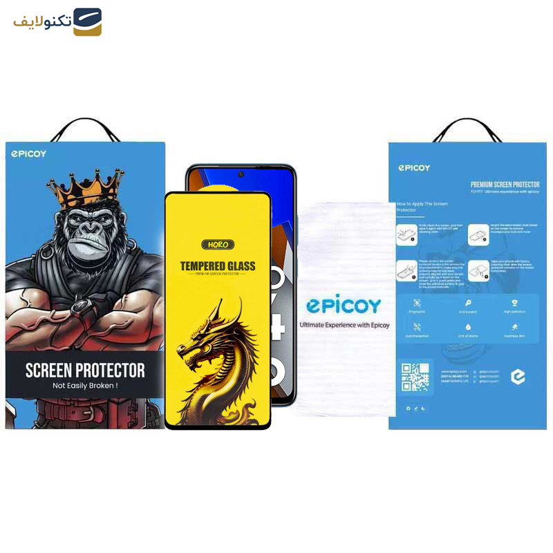 گلس گوشی شیائومی Poco M4 Pro 5G - X4 GT - X3 GT اپیکوی مدل Golden Dragon  - Epicoy Golden Dragon Glass Screen Protector For Xiaomi Poco M4 Pro 5G- Poco X4 GT- Poco X3 GT