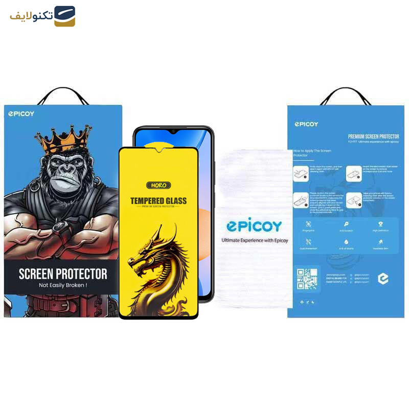 گلس گوشی شیائومی Redmi 11 Prime 5G-4G - Note 11R 5G- 10 5G اپیکوی مدل Golden Dragon - Epicoy Golden Dragon Glass Screen Protector For Xiaomi Redmi 11 Prime 5G-4G - Note 11R 5G- 10 5G