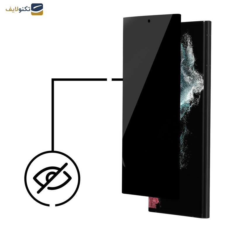 گلس حریم شخصی گوشی سامسونگ Galaxy S22 Ultra 5G راک اسپیس مدل 180F-01Y - Rock Space 180F-01Y Privacy Screen Protector Suitable for Samsung Galaxy S22 Ultra 5G Mobile Phone