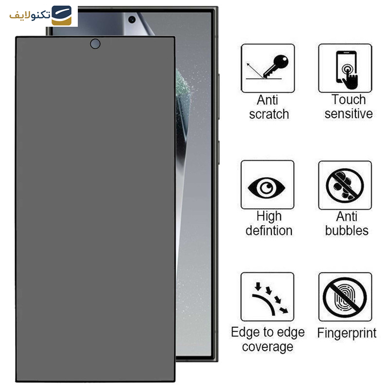 گلس حریم شخصی گوشی سامسونگ Galaxy S24 Ultra بوف مدل Privacy - Buff Privacy Glass Screen Protector For Samsung Galaxy S24 Ultra