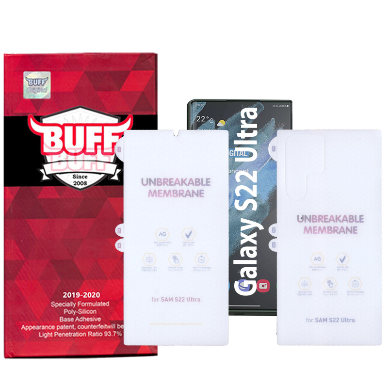 محافظ صفحه نمایش و پشت گوشی سامسونگ Galaxy S22 Ultra بوف مات مدل Hydrogel-Matte - Buff Hydrogel-Matte Galaxy S22 Ultra Back & Screen Protector