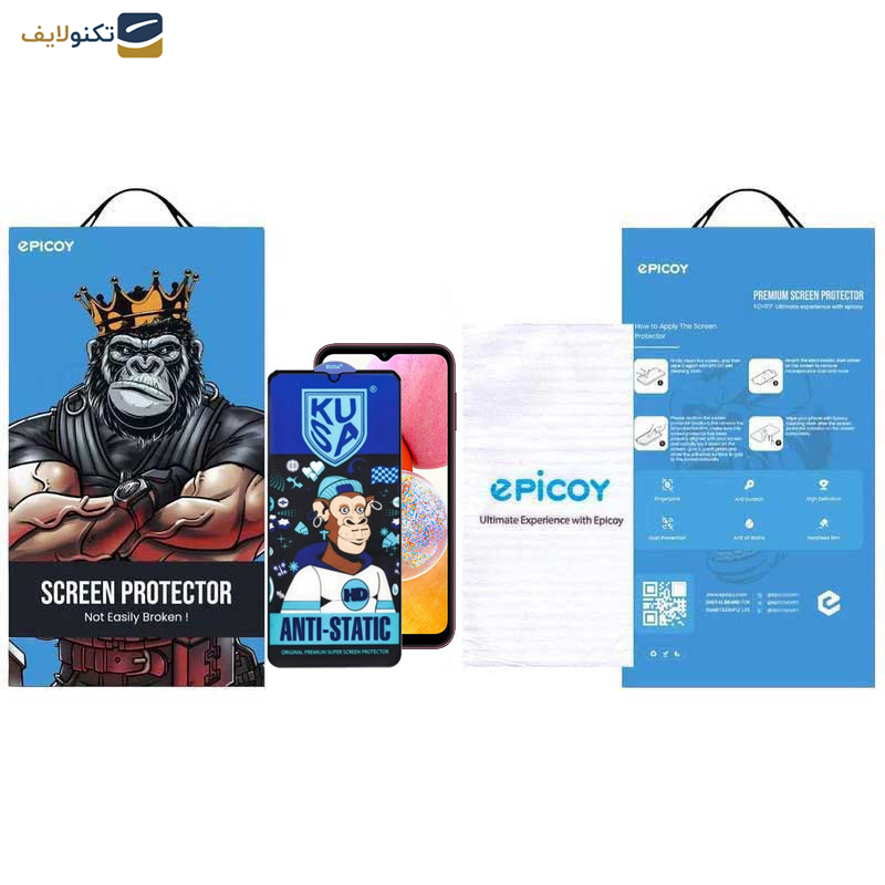 گلس گوشی سامسونگ Galaxy A14 4G-5G - A13 4G-5G - A23 4G-5G اپیکوی مدل Ice Monkey - Epicoy Ice Monkey Protector For Samsung Galaxy A14 4G-5G - A13 4G-5G - A23 4G-5G