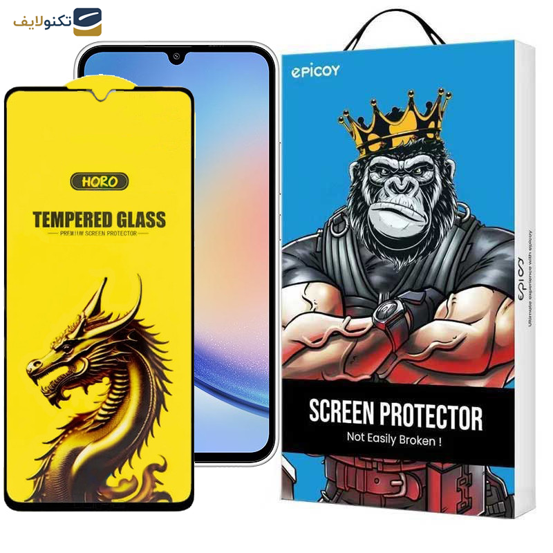 گلس گوشی سامسونگ Galaxy A25- A15 5G-4G - A24 4G- F34 اپیکوی مدل Golden Dragon - Epicoy Golden Dragon Glass Screen Protector For Samsung Galaxy A25- A15 5G-4G - A24 4G- F34