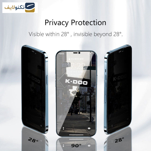 گلس حریم شخصی گوشی اپل iPhone 14 Pro کی زد دوو مدل Privacy Gss - Kzdoo Privacy Gss Screen For Apple iPhone 14 Pro