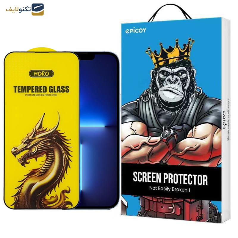 گلس گوشی اپل iPhone 13 Pro Max نمایش اپیکوی مدل Golden Dragon - Epicoy Golden Dragon Glass Screen Protector For Apple iPhone 13 Pro Max