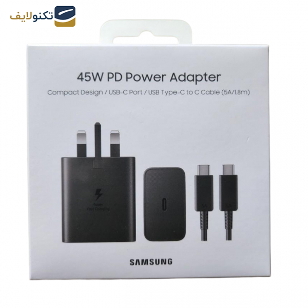 شارژر دیواری سامسونگ مدل EP-T4510  توان 45 وات به همراه کابل تایپ سی - 