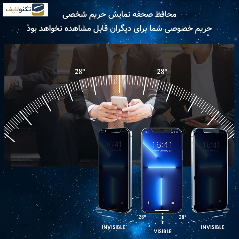 گلس حریم شخصی گوشی موتورولا G54 راک اسپیس مدل HyPRV  - Privacy screen protector Rockspace model HyPRV suitable for Motorola G54 mobile phone