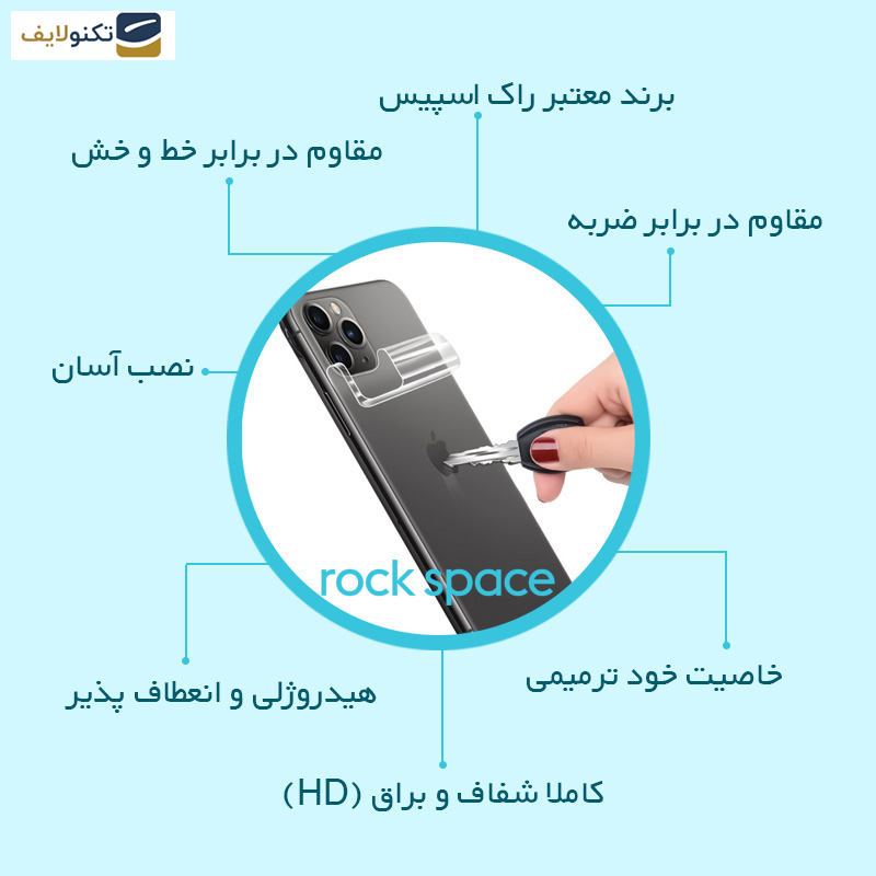 گلس پشت گوشی موتورولا Moto G84 راک اسپیس مدل HyGEL 2   - Transparent Rockspace HyGEL 2 phone back protector suitable for Motorola Moto G84 mobile phone