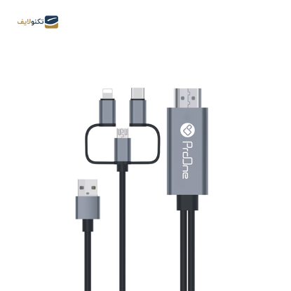 کابل میکرو یو اس بی / لایتنینگ / تایپ سی به HDMI پرووان مدل PCH70 - طول 1.8 متر - PCH70