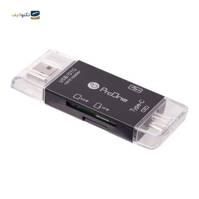 مبدل OTG و رم ریدر تایپ سی پرووان مدل PCO03 - ProOne PCO03 OTG Type-C to USB card reader