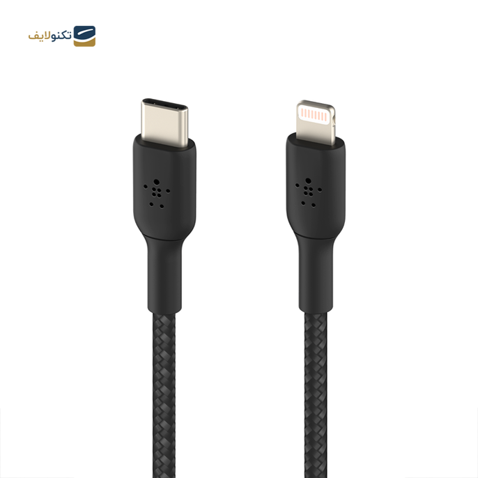  کابل تایپ سی به لایتنینگ بلکین مدل CAA004bt1M طول 1 متر - Belkin Braided USB-C to Lightning Cable (1m)