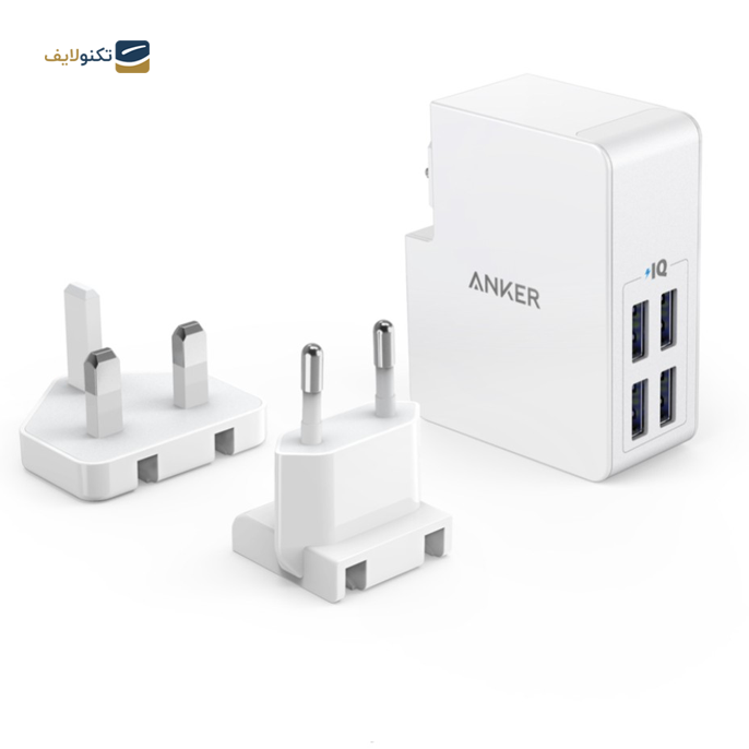  شارژر دیواری 4 پورت انکر مدل PowerPort 4 Lite A2042 - Anker PowerPort 4 Lite A2042 4 Port Wall Charger