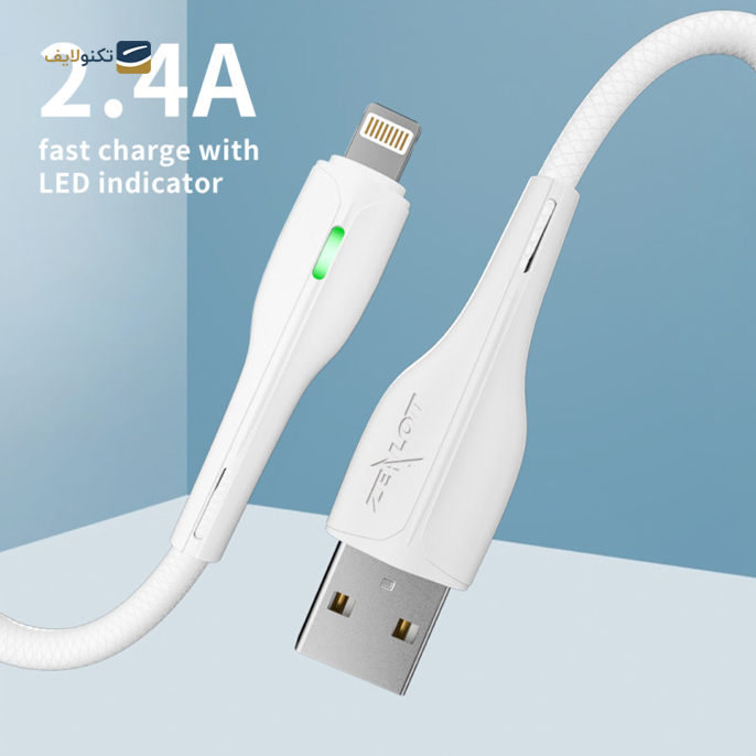  کابل لایتنینگ زیلوت مدل C01i - طول 1 متر	 - Zealot C01i USB to Lightning Cable